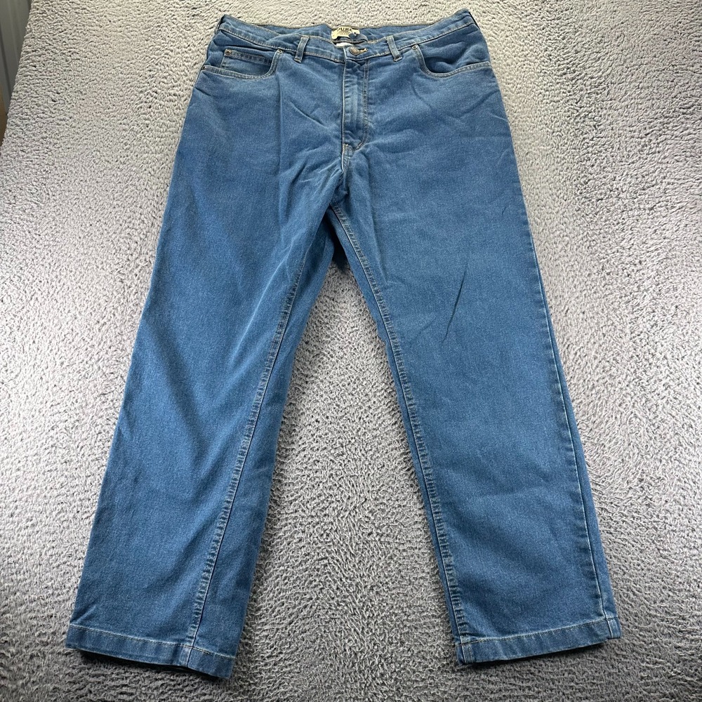 Duke Haband Jeans Men's 38x30 Blue Cotton Denim Straight Leg Workwear Stretch